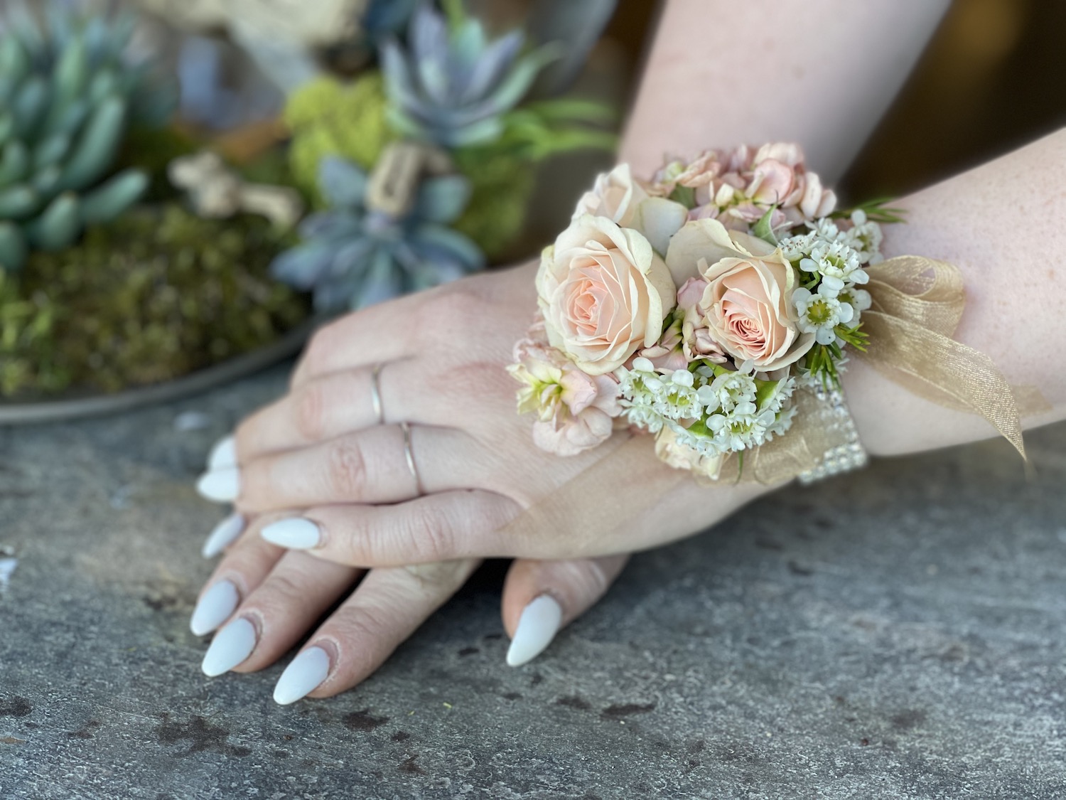 bling bracelet flower corsage